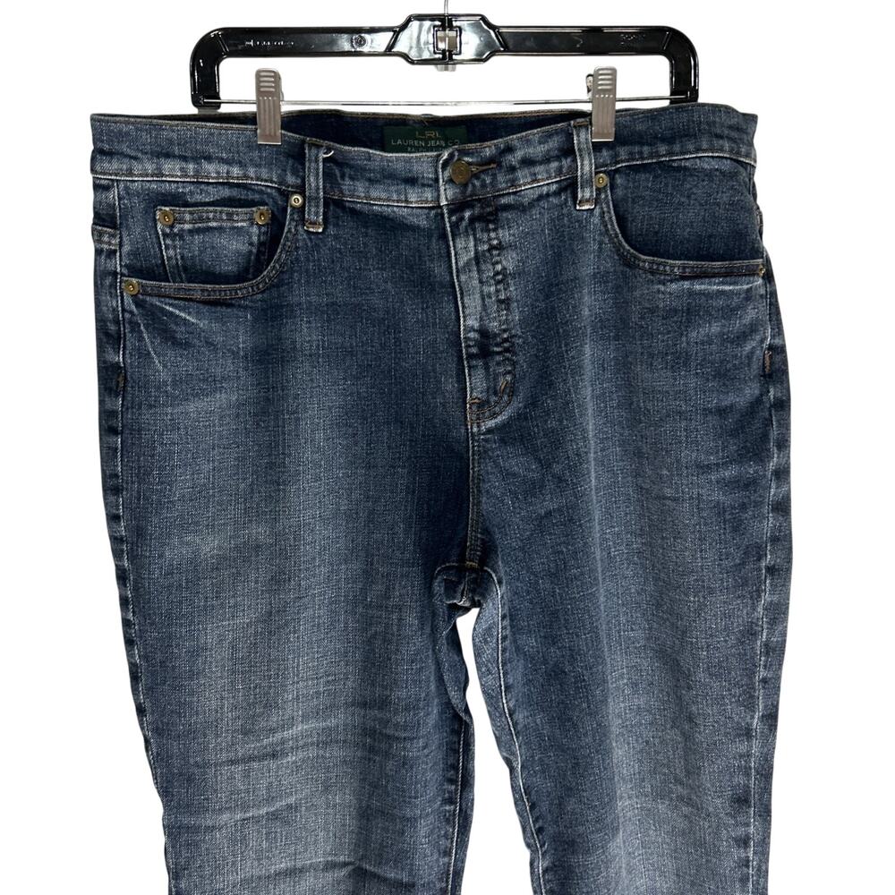 Lrl lauren jeans co ralph lauren size 16 women classic Bootcut blue dark wash - Picture 3 of 8